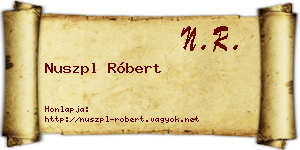 Nuszpl Róbert névjegykártya