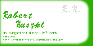 robert nuszpl business card